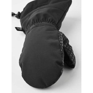 Hestra black winter mitten with textured grip palm