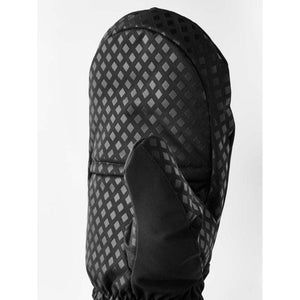 Hestra black patterned mitten with textured grid design