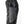Black leather glove with grey fabric thumb patch