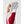 Hestra white leather glove with red fabric panel and tan knuckle reinforcement