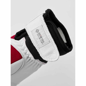 Hestra glove cuff with white leather strap and Gore-Tex Infinium logo