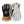 Hestra leather and fabric ski gloves in black white and tan