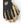 Hestra black and tan leather glove with brand logo patch