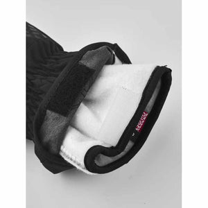 Hestra glove cuff with white fleece lining and velcro closure
