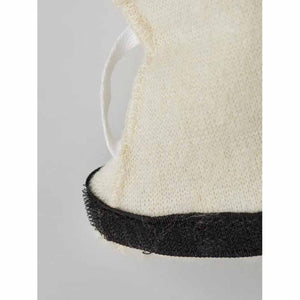 Hestra glove liner cuff detail with white pull tab and black trim