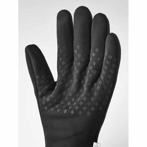 Hestra black glove with textured grip pattern on palm and fingers