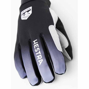 Hestra black and grey athletic glove with brand logo