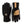 Hestra black gloves with tan suede palm and wrist details