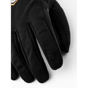 Close up of black Hestra glove fabric texture