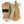 Hestra tan leather gloves with navy blue patch and white ribbed cuffs