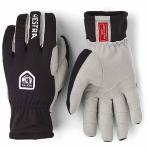 Hestra black and grey windproof gloves with Gore Windstopper label