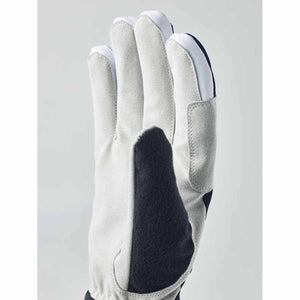 Hestra glove palm view with grey suede and black fabric details
