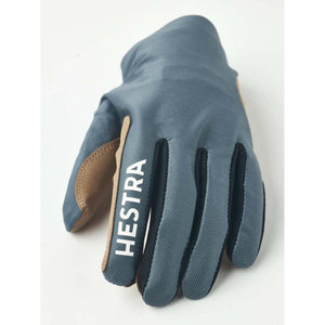 Hestra grey and tan athletic glove with white logo
