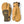 Hestra tan leather three finger ski gloves with brown fabric back and wrist strap