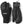 Hestra black leather three finger ski gloves with wrist straps and carabiner