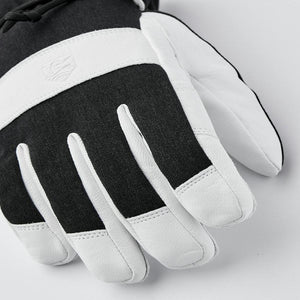 Hestra black and white leather ski glove