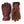 Hestra leather gloves in burgundy and brown with wrist adjustment cords