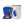 Hestra blue and white leather mittens with orange drawstring