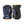 Hestra navy and black leather mittens with yellow trim and logo patch