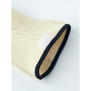 Hestra beige wool glove liner with black trim