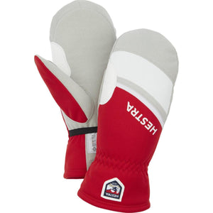 Hestra red and grey Gore-Tex Infinium mittens