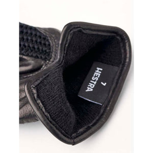 Interior of black Hestra glove showing size 7 label