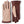 Brown leather and beige crochet knit gloves