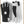 Hestra black and white leather gloves with adjustable wrist straps