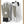 Hestra white and grey leather gloves with black wrist cuffs
