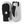 Hestra black and white leather mittens with wrist straps