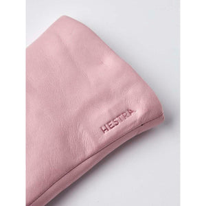 Pink Hestra leather glove detail