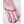Close up of a pink leather glove showing the palm and finger detail