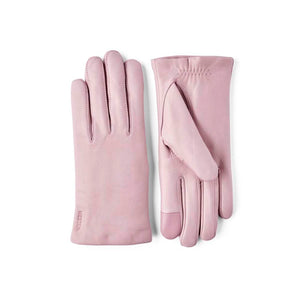 Hestra light pink leather gloves