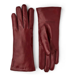 Hestra burgundy leather gloves