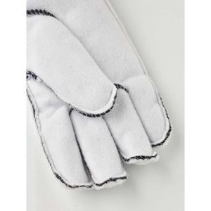 Hestra white fleece glove lining with black stitched seams