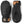 Hestra black leather mittens with tan wrist strap and logo patch