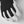 Black and white leather winter glove