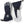 Hestra navy and white leather ski gloves with adjustable wrist straps and drawcord cuffs