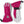 Hestra pink and white leather ski gloves with adjustable wrist straps and drawstring cuffs