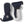 Hestra navy and grey insulated winter mittens with adjustable wrist straps and carabiner clips