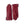 Pair of Hestra red leather gloves with gathered wrist detail