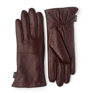 Hestra brown leather gloves with Viska brand tags