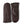 Pair of dark brown leather mittens with stitched detailing on the back