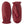 Hestra red leather mittens with elasticated wrists