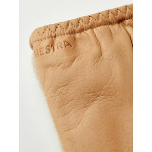 Tan Hestra leather glove cuff with elasticated wrist