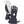 Hestra navy and white leather ski gloves with adjustable wrist strap and drawstring cuff