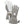 Hestra grey and white leather ski gloves with adjustable wrist strap and drawstring cuff