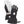 Hestra black and white ski gloves with adjustable wrist strap and drawstring cuff