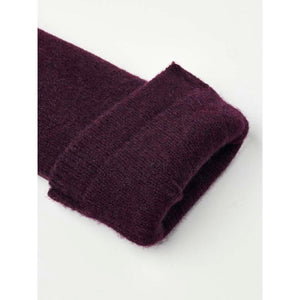 Hestra purple wool knit glove cuff