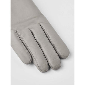 Hestra grey leather glove detail
